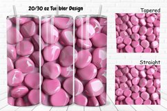 3D Pink Color Stones 20/30oz Skinny Tumbler Product Image 1