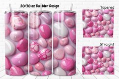 3D Pink Color Stones 20/30oz Skinny Tumbler Product Image 1