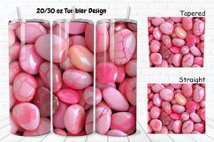 3D Pink Color Stones 20/30oz Skinny Tumbler Product Image 1