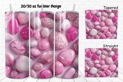 3D Pink Color Stones 20/30oz Skinny Tumbler Product Image 1