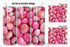 3D Pink Color Stones 20/30oz Skinny Tumbler Product Image 1