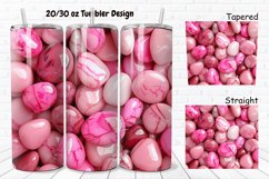 3D Pink Color Stones 20/30oz Skinny Tumbler Product Image 1