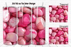 3D Pink Color Stones 20/30oz Skinny Tumbler Product Image 1