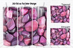 3D Pink Color Stones 20/30oz Skinny Tumbler Product Image 1