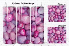 3D Pink Color Stones 20/30oz Skinny Tumbler Product Image 1