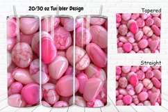 3D Pink Color Stones 20/30oz Skinny Tumbler Product Image 1