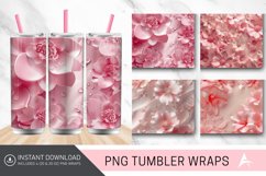 3D Pink Floral Tumbler Wrap Product Image 1