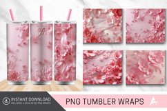 3D Pink Floral Tumbler Wrap Product Image 1