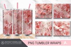 3D Pink Floral Tumbler Wrap Product Image 1