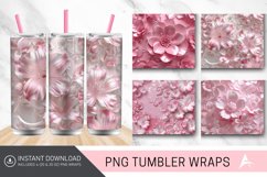 3D Pink Floral Tumbler Wrap Product Image 1