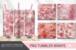 3D Pink Floral Tumbler Wrap Product Image 1