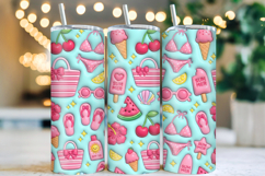 3D Pink Summer Pastel Tumbler Wrap Product Image 1