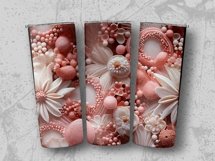 3D Layered Paper Flowers Tumbler Sublimation Wrap Product Image 2