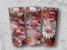 3D Layered Paper Flowers Tumbler Sublimation Wrap Product Image 2