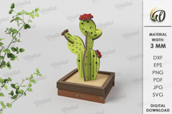 3D Plant Decor Laser Cut. Stand decor SVG Product Image 1