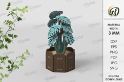3D Plant Decor Laser Cut. Stand decor SVG Product Image 1