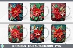 Bundle of six Watercolor Christmas Mug Wrap designs.