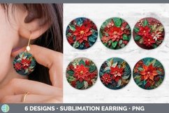 Bundle of six Watercolor Christmas Round Earrings designs.