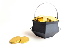 3D Paper Pot of Gold or Cauldron Box SVG
