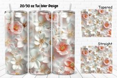 3D Pretty Flowers 20/30oz Skinny Tumbler Product Image 1