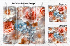 3D Pretty Flowers 20/30oz Skinny Tumbler Product Image 1