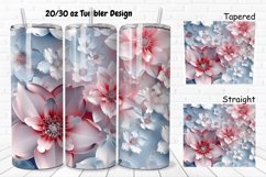 3D Pretty Flowers 20/30oz Skinny Tumbler Product Image 1