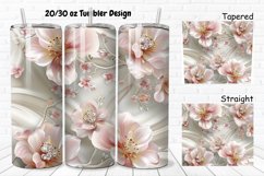 3D Pretty Flowers 20/30oz Skinny Tumbler Product Image 1