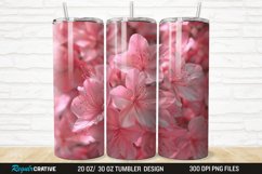 3D Pretty Pink Azalea Flower 20/30oz Skinny Tumbler Product Image 1