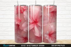 3D Pretty Pink Azalea Flower 20/30oz Skinny Tumbler Product Image 1