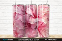 3D Pretty Pink Azalea Flower 20/30oz Skinny Tumbler Product Image 1