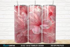 3D Pretty Pink Azalea Flower 20/30oz Skinny Tumbler Product Image 1