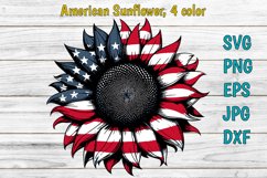 American Patriotic Sunflower USA Sunflower SVG 4th of July Product Image 1