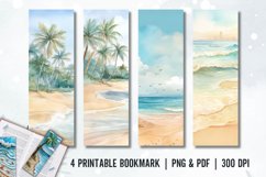 Digital download beach theme bookmark for book lovers