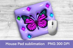 3d puff butterfly mouse pad sublimation design, 3d puff butterfly sublimation PNG, 3d mouse pad