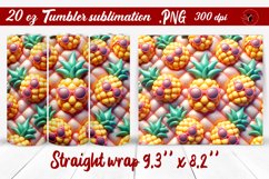 3D Puff Pineapple| 3D Tumbler wrap Product Image 1