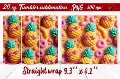 3D Puff Pineapple| 3D Tumbler wrap Product Image 1