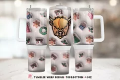 3d puffy Christmas Tumbler Wrap, Highland Cow 40 oz tumbler wrap
