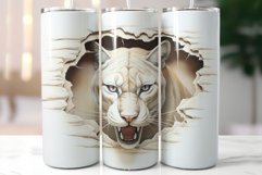 Angry Puma Looks through the Hole in Wall|3d Tumbler Wrap Product Image 2