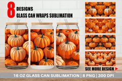 3D Pumpkin Glass Can Wraps Product Image 1