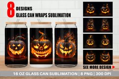 3D Pumpkin Burn Glass Can Wraps Product Image 1