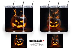 3D Pumpkin Burning | Tumbler Sublimation Wrap Product Image 2