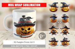 Mug Wrap Design 3D Pumpkin Pirate Product Image 1