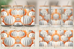 3D Pumpkin White Glass Can Wraps Product Image 3