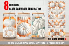 3D Pumpkin White Glass Can Wraps Product Image 1