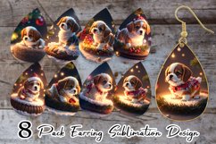 3D Puppy with Christmas snow Earring teardrop sublimation de Product Image 1