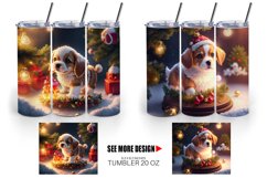 3D Puppy with Christmas snow | Tumbler Sublimation Wrap Product Image 3