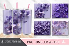 3D Purple Flowers Tumbler Wrap Product Image 1