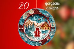 3D Quilling Christmas Ornaments Sublimation Bundle PNG Product Image 2