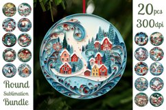 3D Quilling Christmas Ornaments Sublimation Bundle PNG Product Image 1