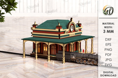 3D Railway Station Laser Cut. Kids toys SVG Product Image 2